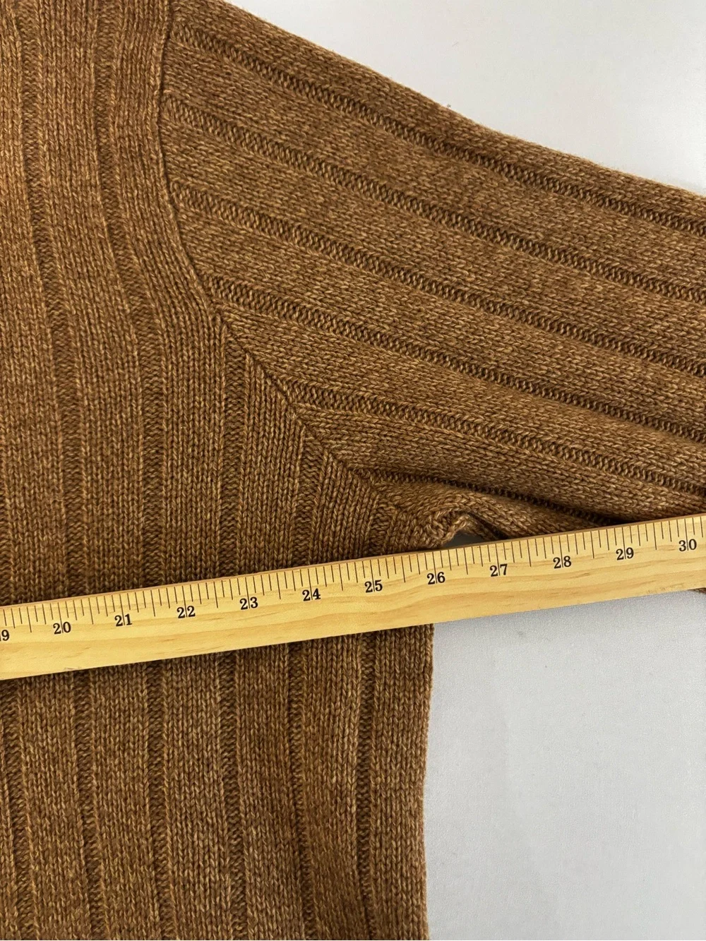 Polo Ralph Lauren XL 100% Lambswool Ribbed Crewneck Sweater Brown Camel